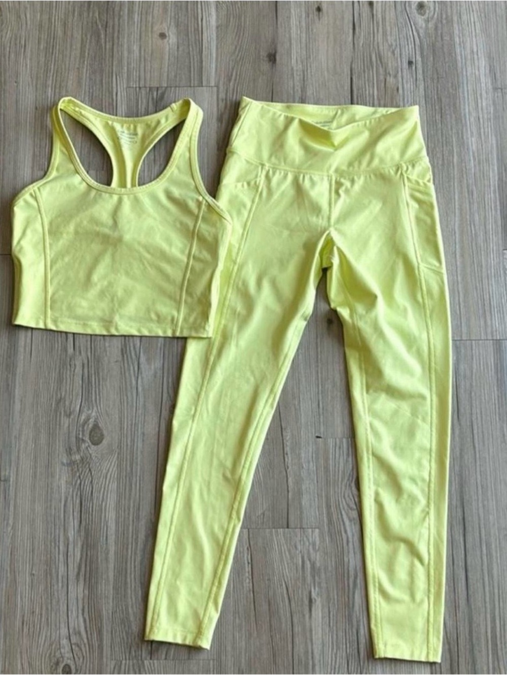 Calvin Klein Neon Lime Active Set - Sports Bra & Leggings